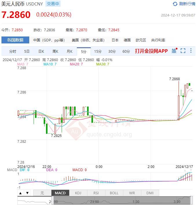 2024年12月17日：12月17日人民币对美元中间价报7.1891 较前一交易日下调9个基点